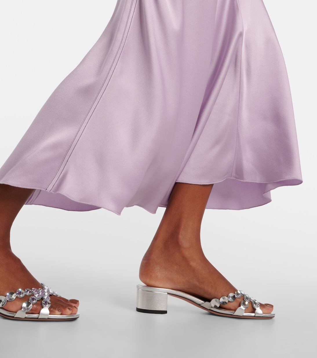 Crystal Mirage缀饰皮革穆勒鞋 | Aquazzura