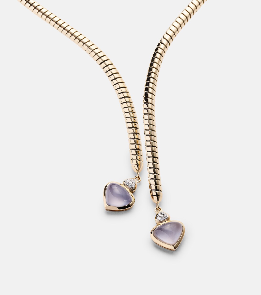 Collier Trisolina en or 18 ct, calcédoine bleue et diamants | Marina B