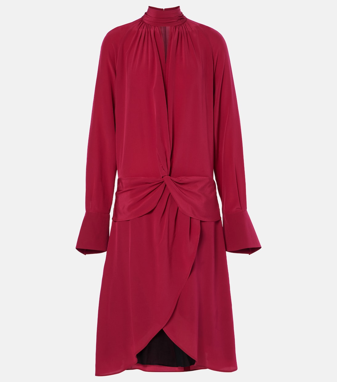 Gathered silk crêpe midi dress | Nina Ricci
