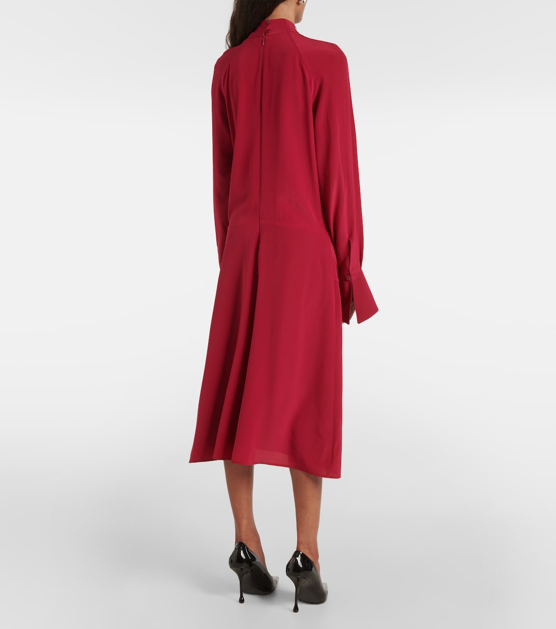 Gathered silk crêpe midi dress | Nina Ricci