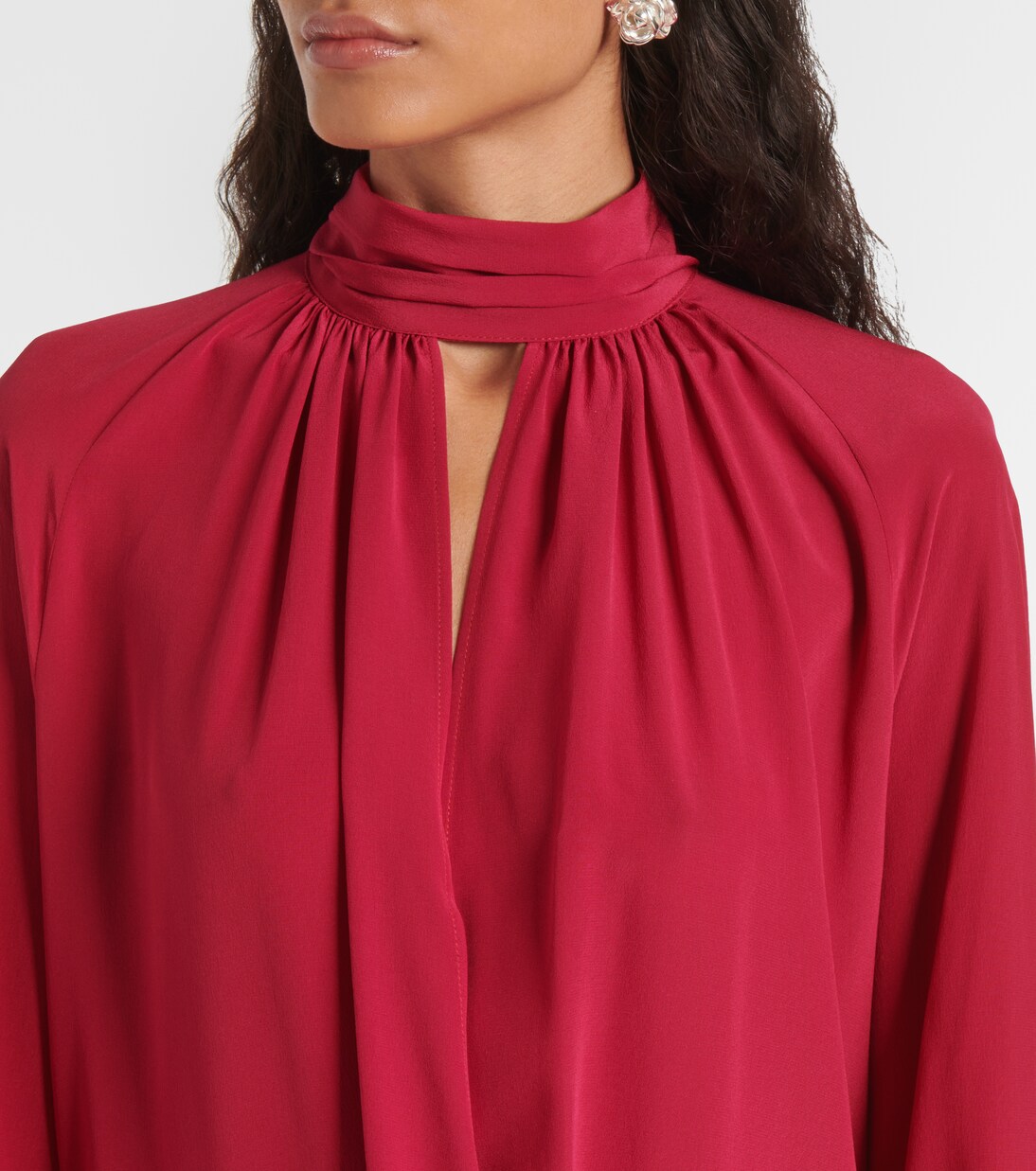 Gathered silk crêpe midi dress | Nina Ricci