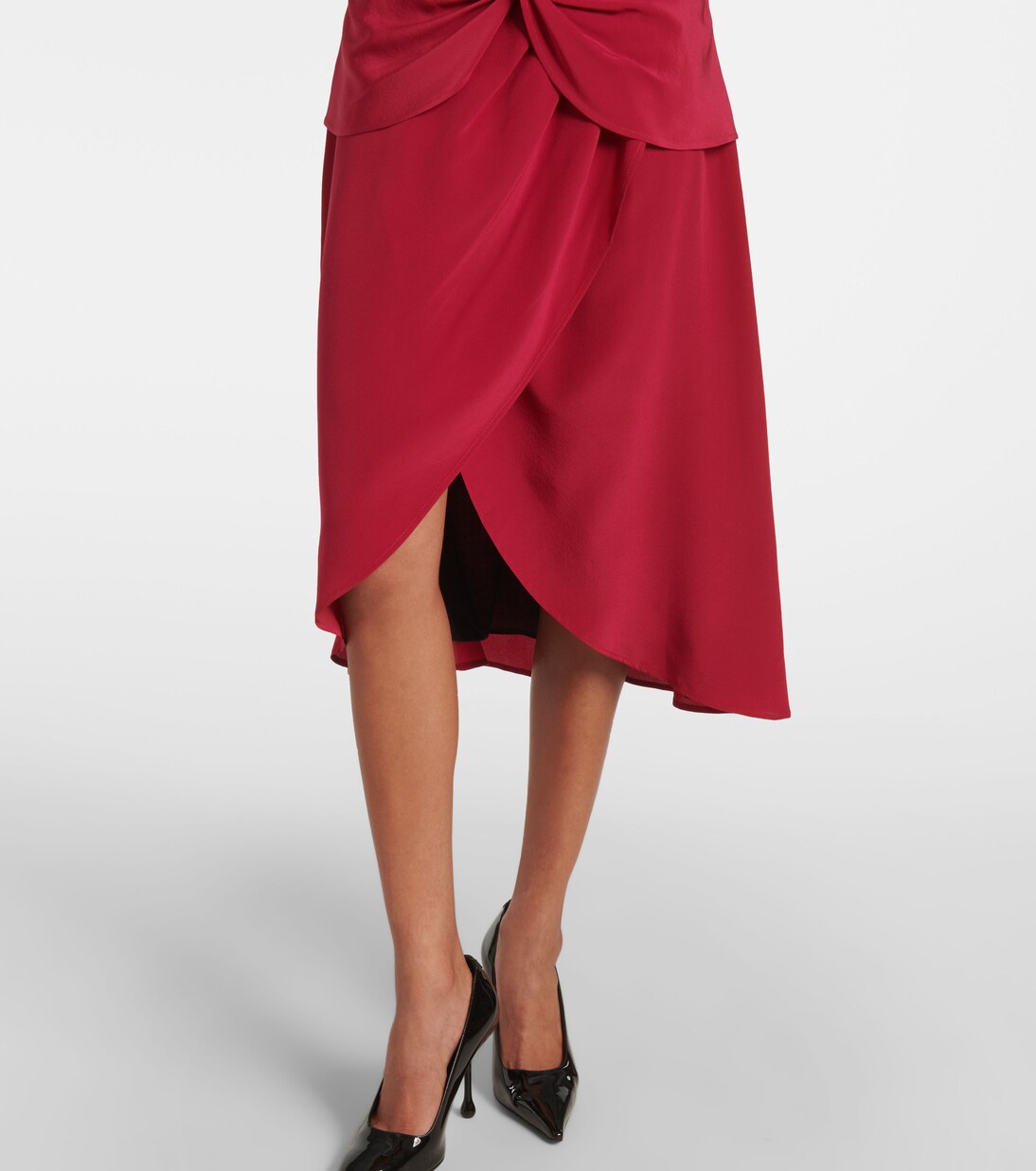 Gathered silk crêpe midi dress | Nina Ricci