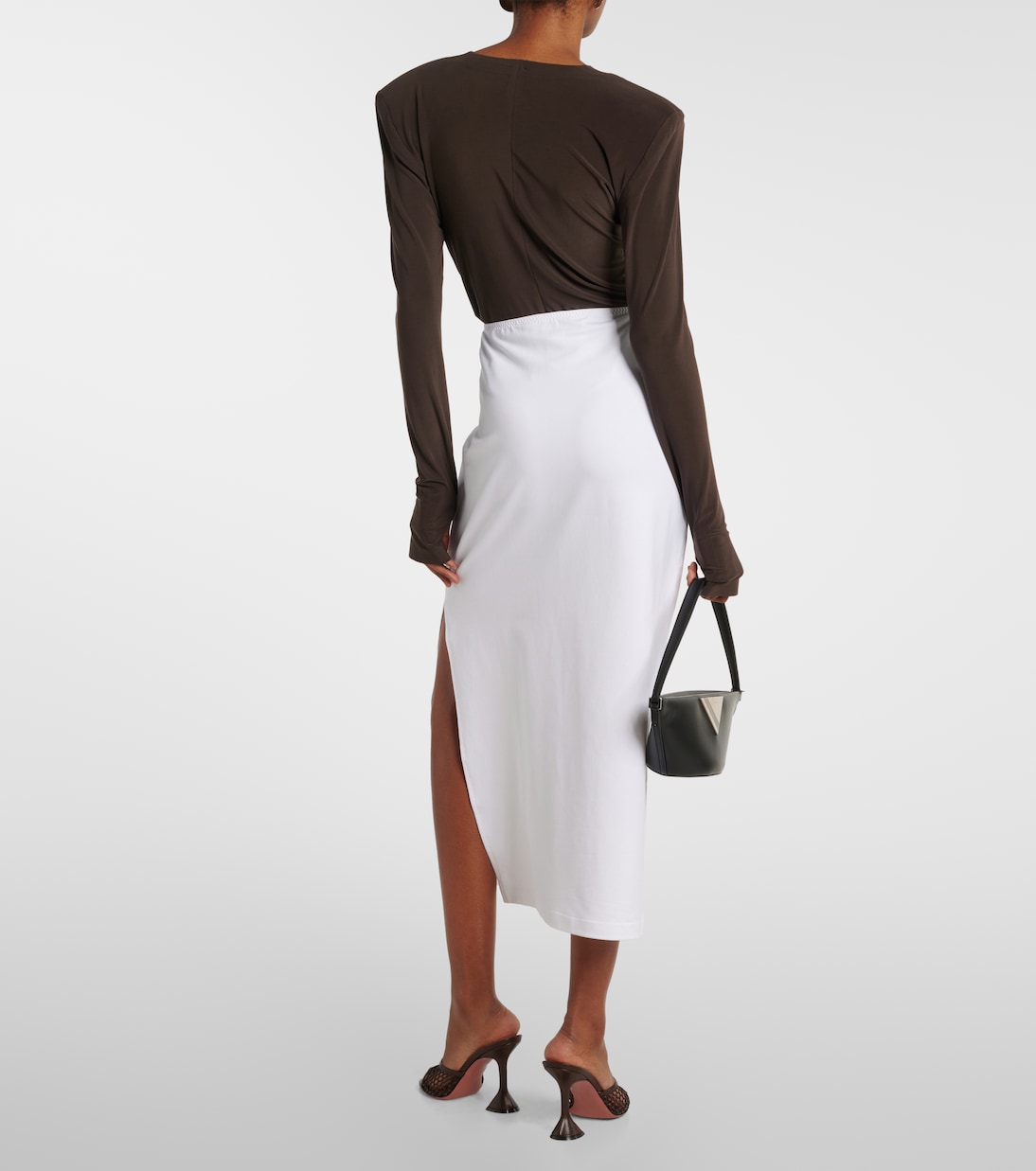 High-Rise-Midirock aus einem Baumwollgemisch | Norma Kamali