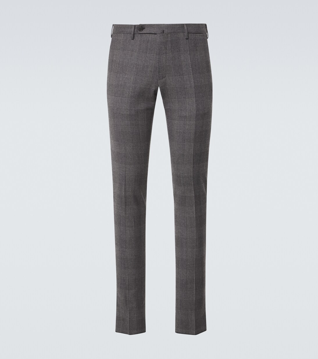 Checked wool and cashmere slim pants | Slowear