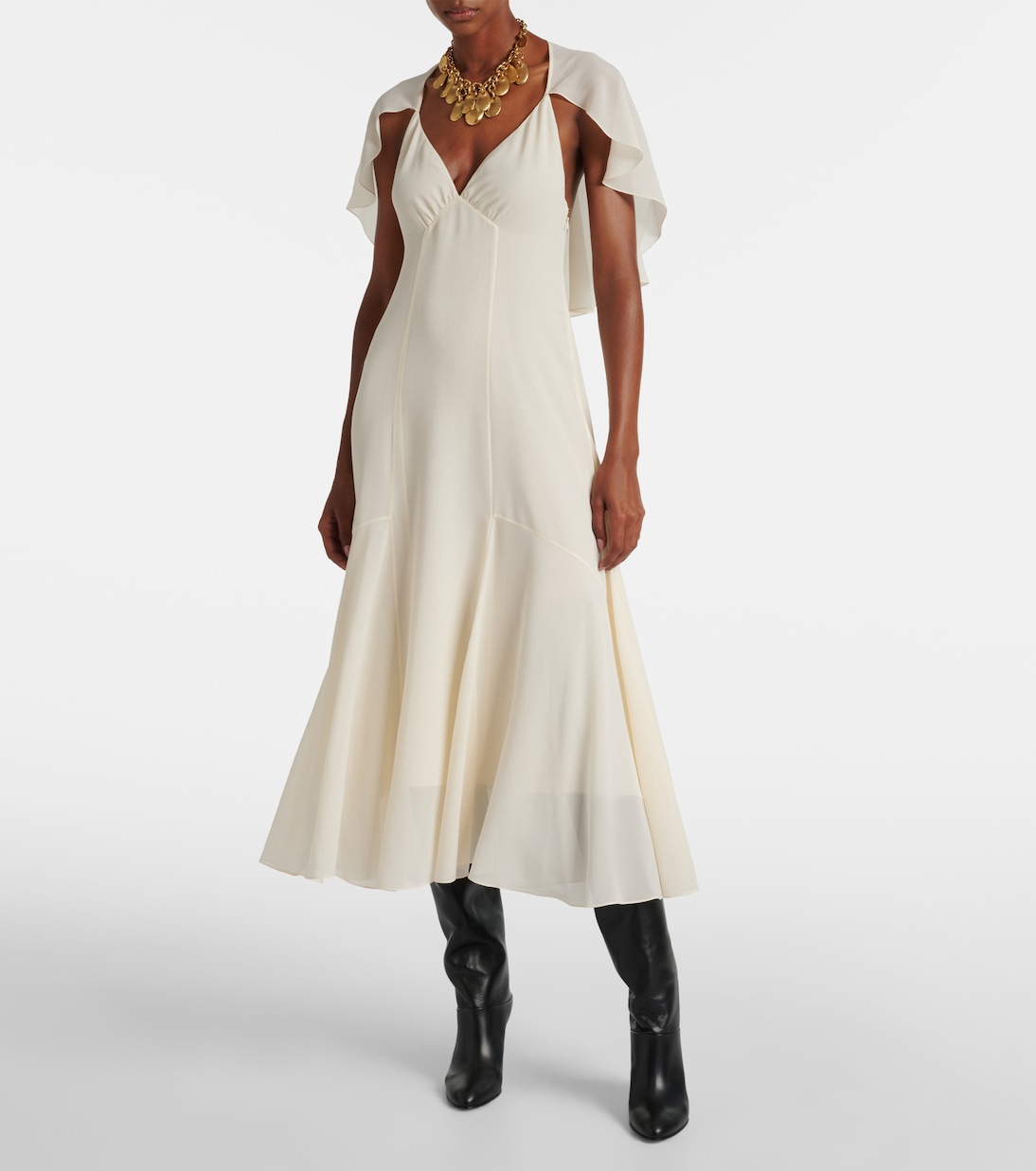 Silk chiffon midi dress | Chloé