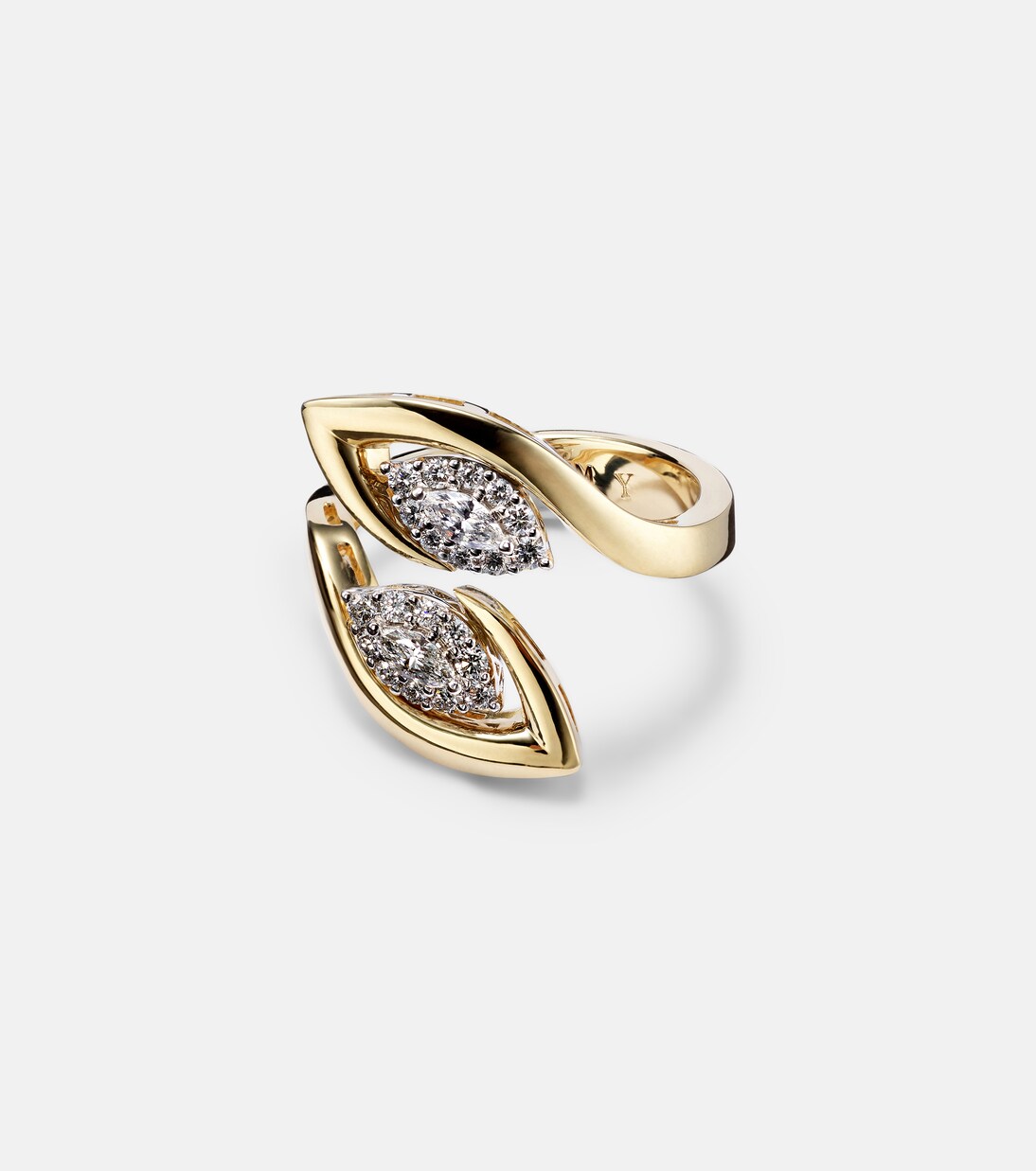 Ring Golden Strands aus 18kt Gelbgold mit Diamanten | Yeprem