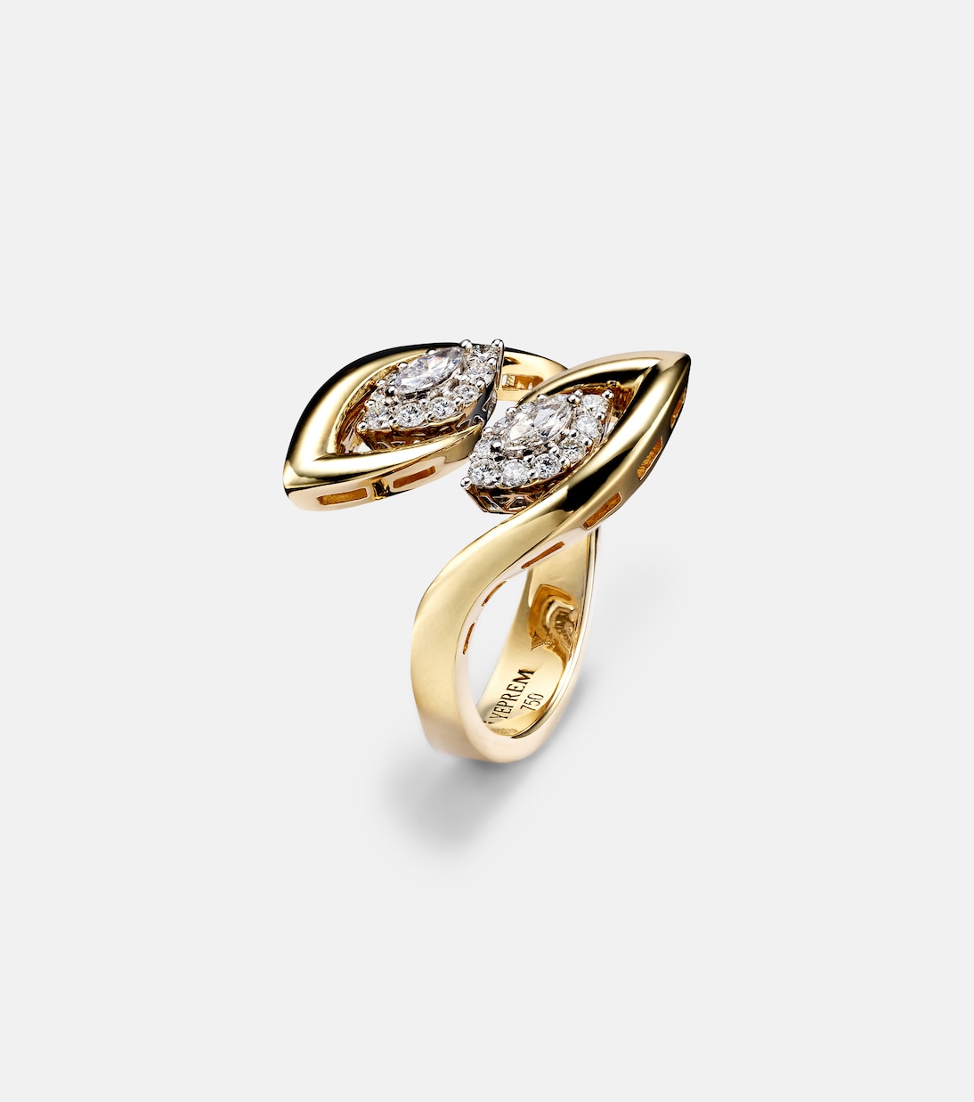 Ring Golden Strands aus 18kt Gelbgold mit Diamanten | Yeprem