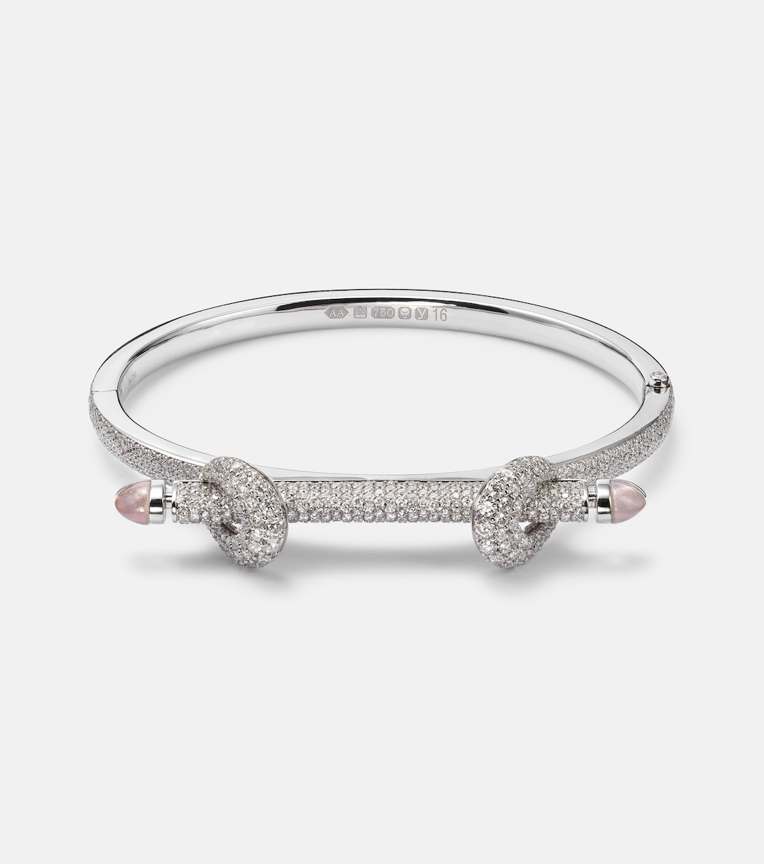 Bracelet Chakra Icon en or blanc 18 ct, diamants et quartz | Ananya