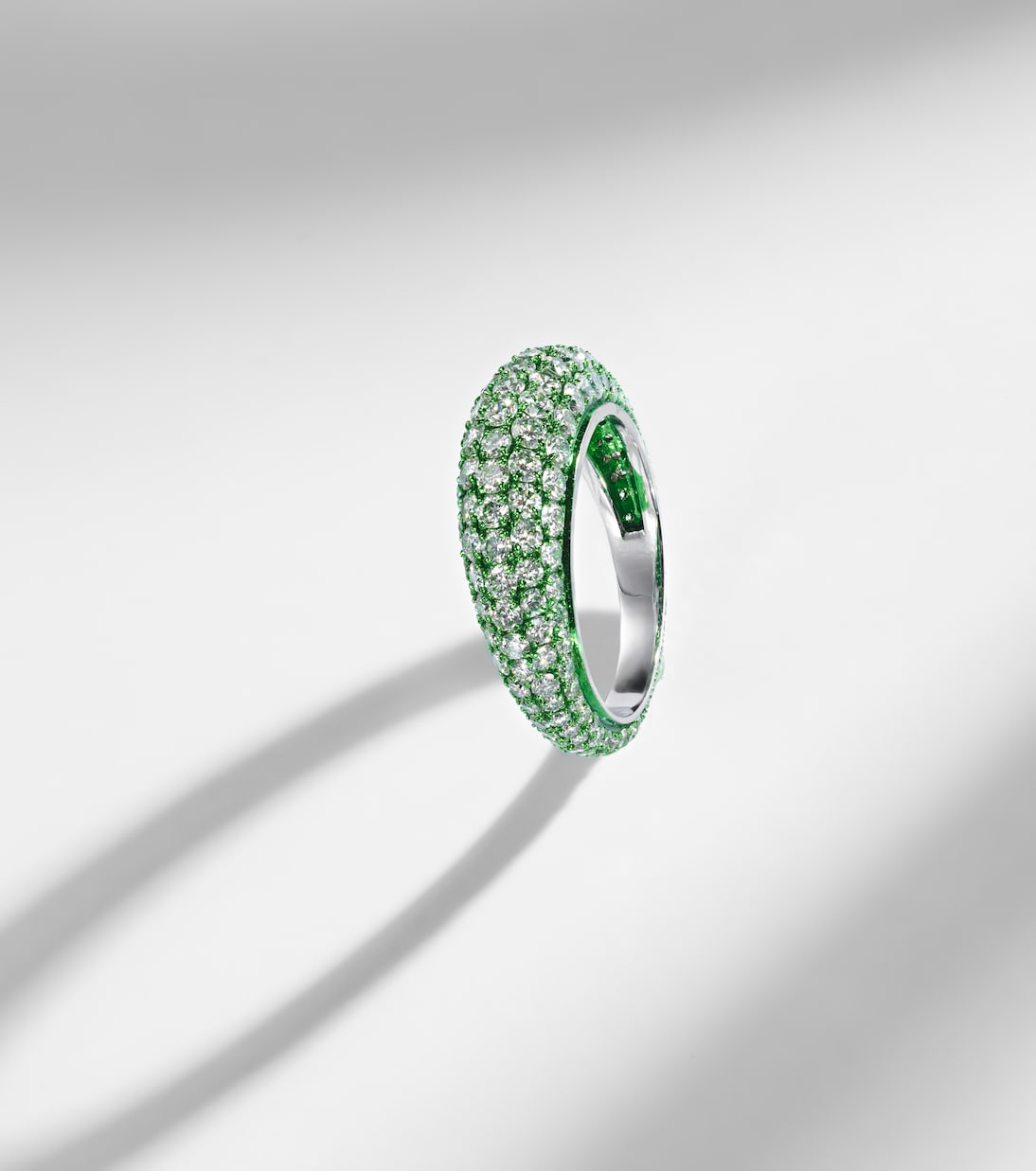 Bague Lime Disco en or blanc 18 ct et diamants | Kamyen