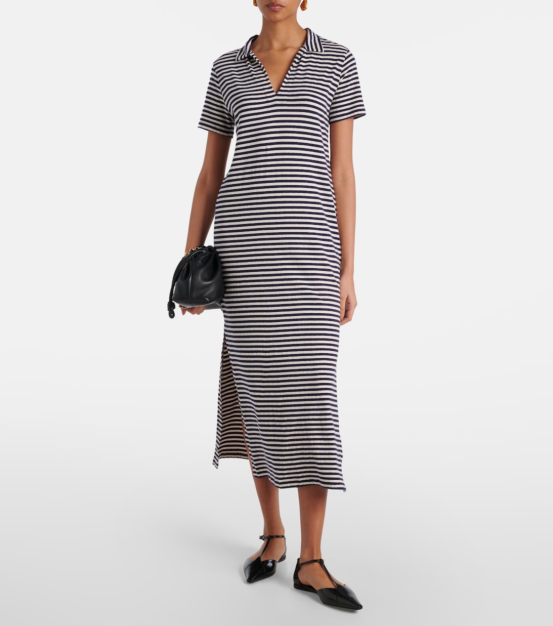 Vestido midi Khan de jersey de algodón | Velvet