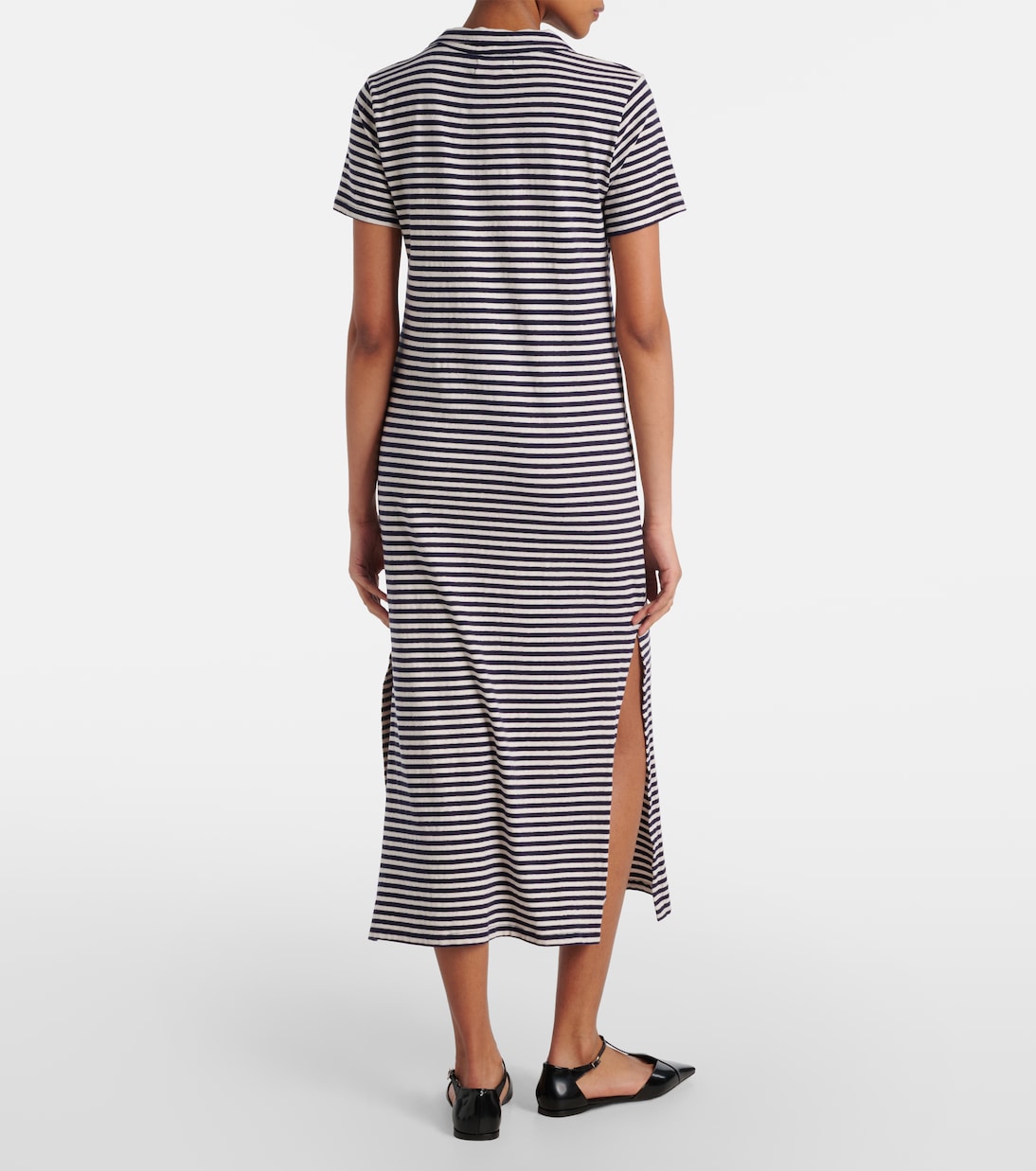 Vestido midi Khan de jersey de algodón | Velvet