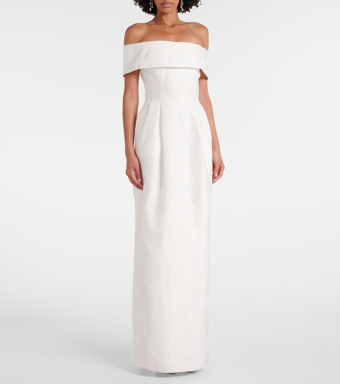Antoinette off-shoulder jacquard maxi dress | Rebecca Vallance