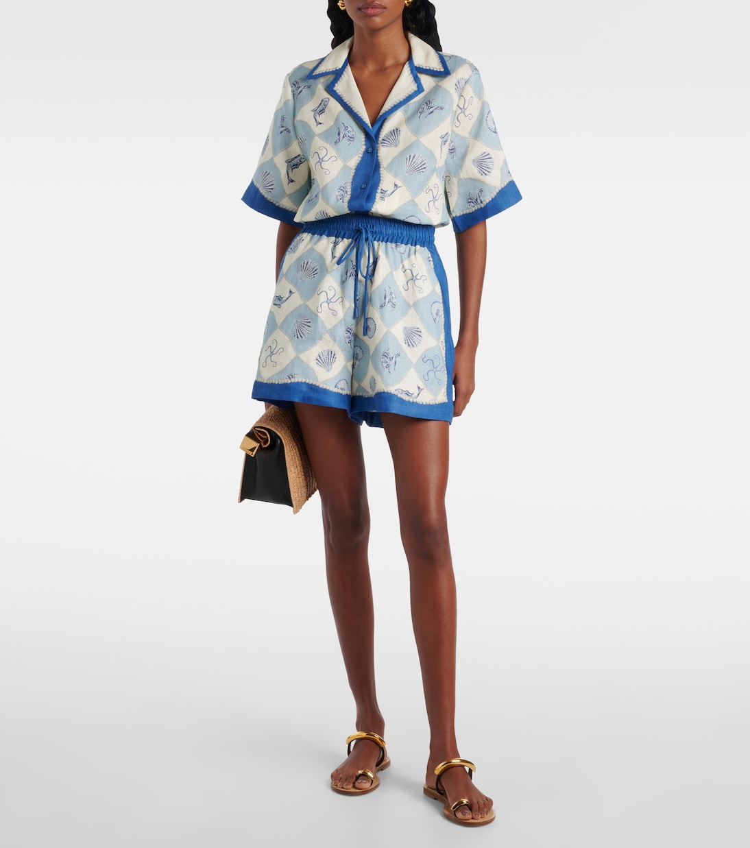 Bedruckte High-Rise-Shorts Pia | Alémais