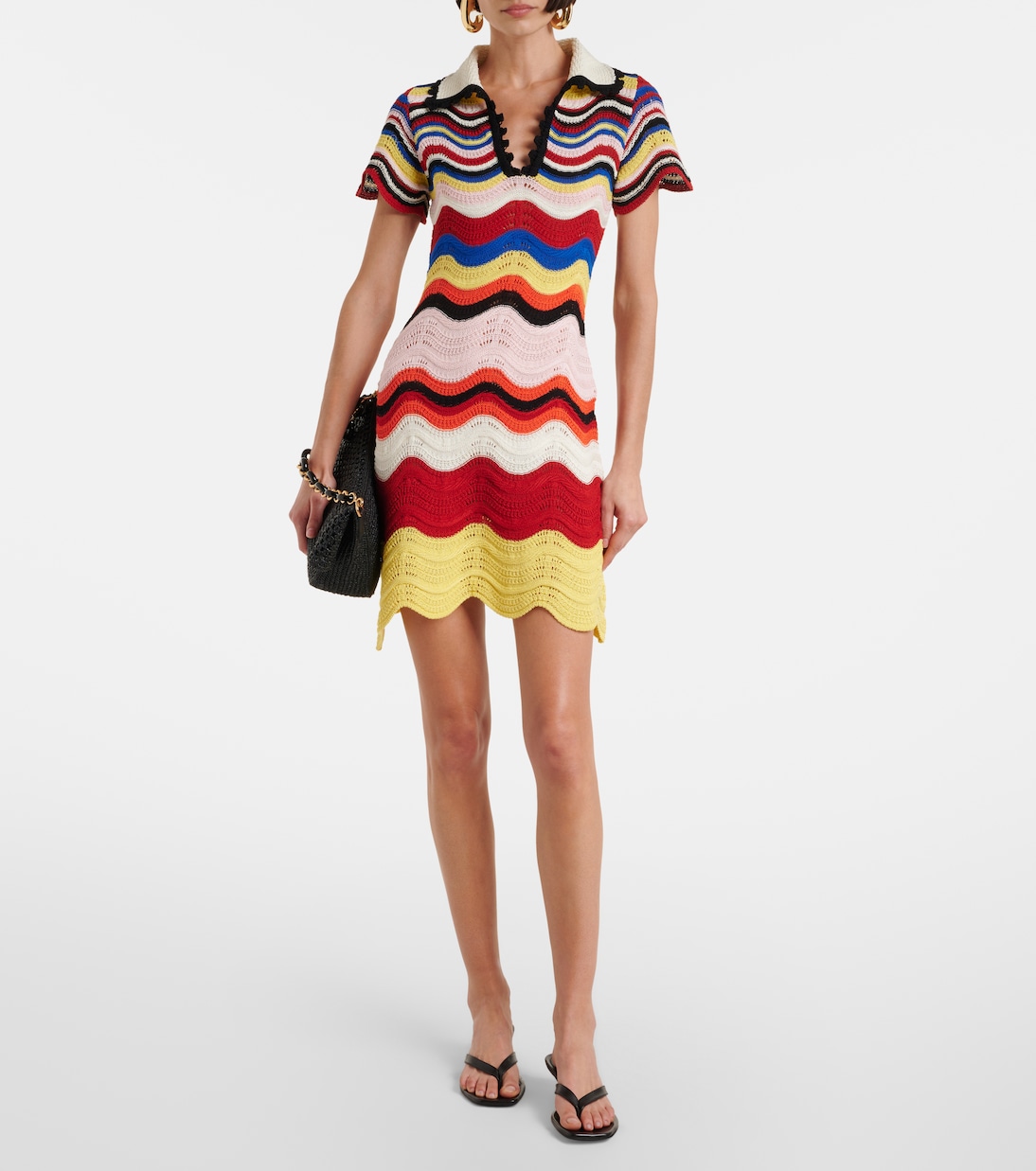 Robe polo Chevron en crochet de coton | La DoubleJ