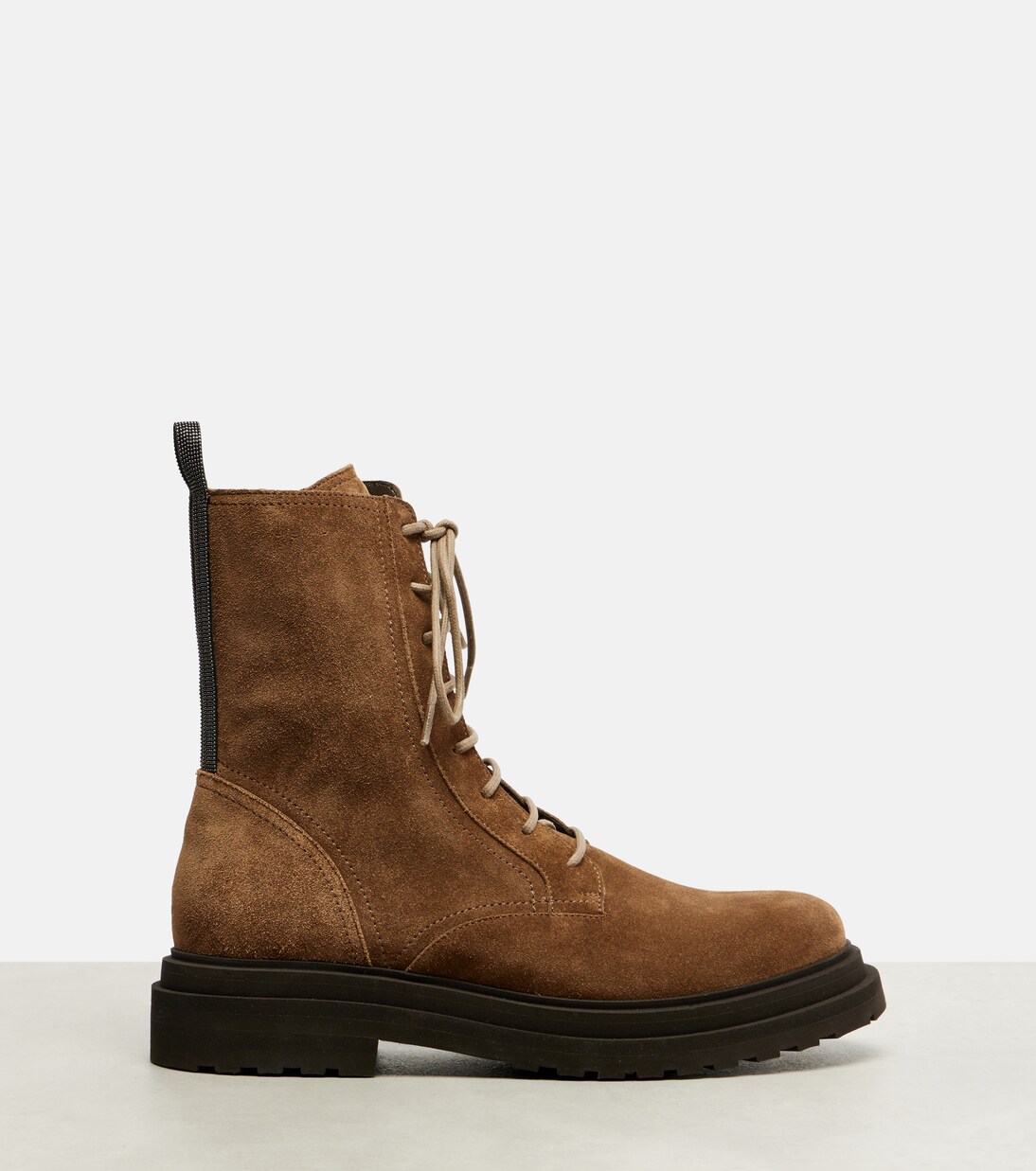 Suede combat boots | Brunello Cucinelli