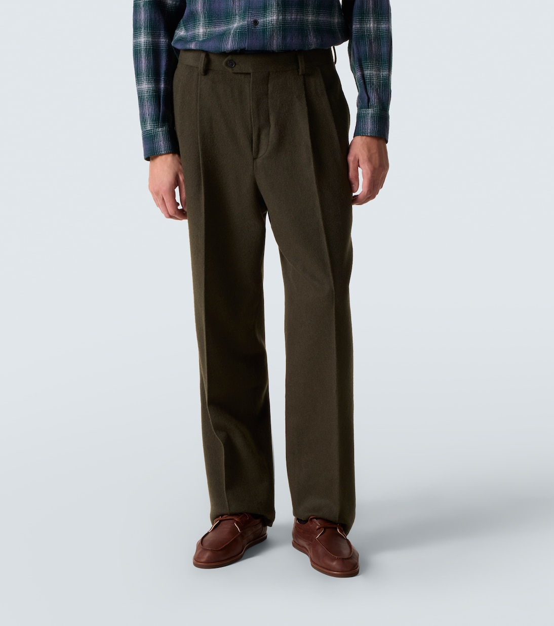 Pantaloni regular in flanella di cammello | Auralee