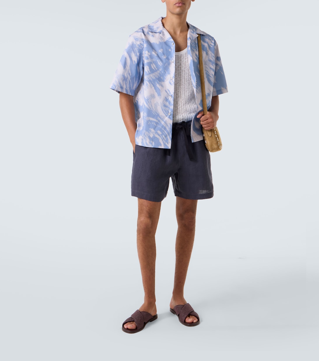 Printed cotton bowling shirt | Commas