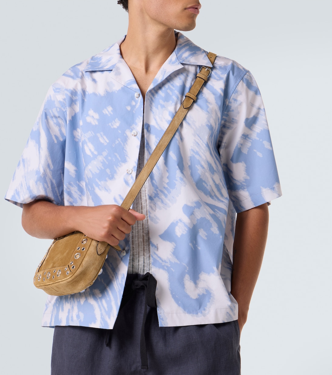 Printed cotton bowling shirt | Commas