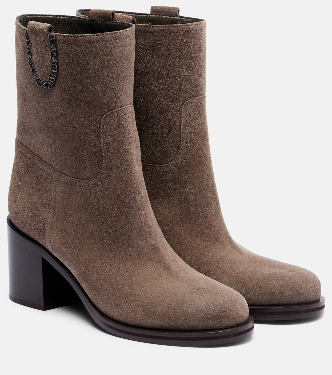 Ankle Boots aus Veloursleder | Brunello Cucinelli
