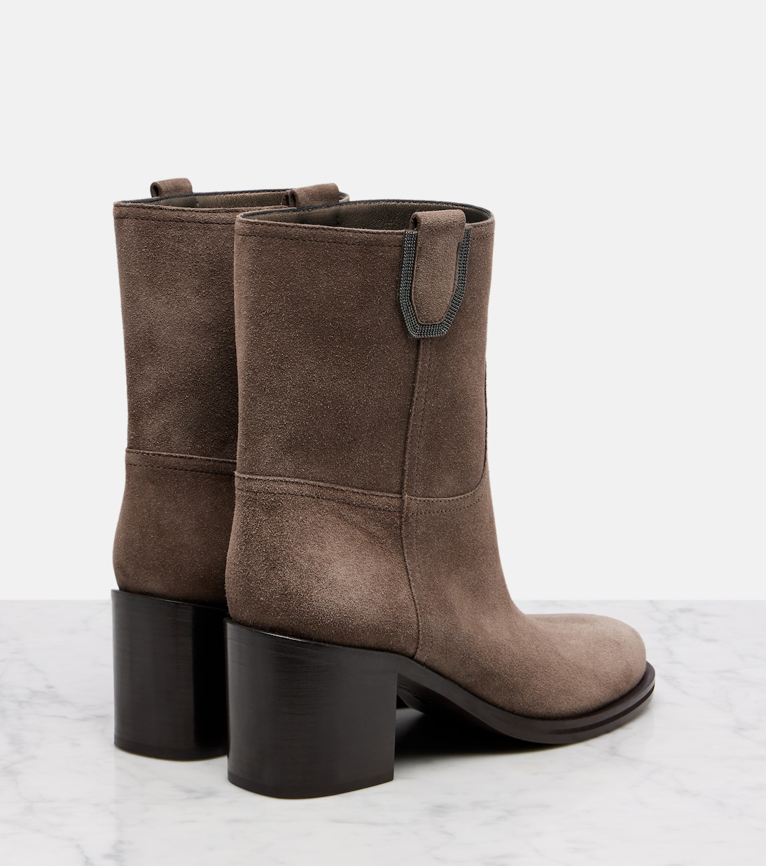Ankle Boots aus Veloursleder | Brunello Cucinelli