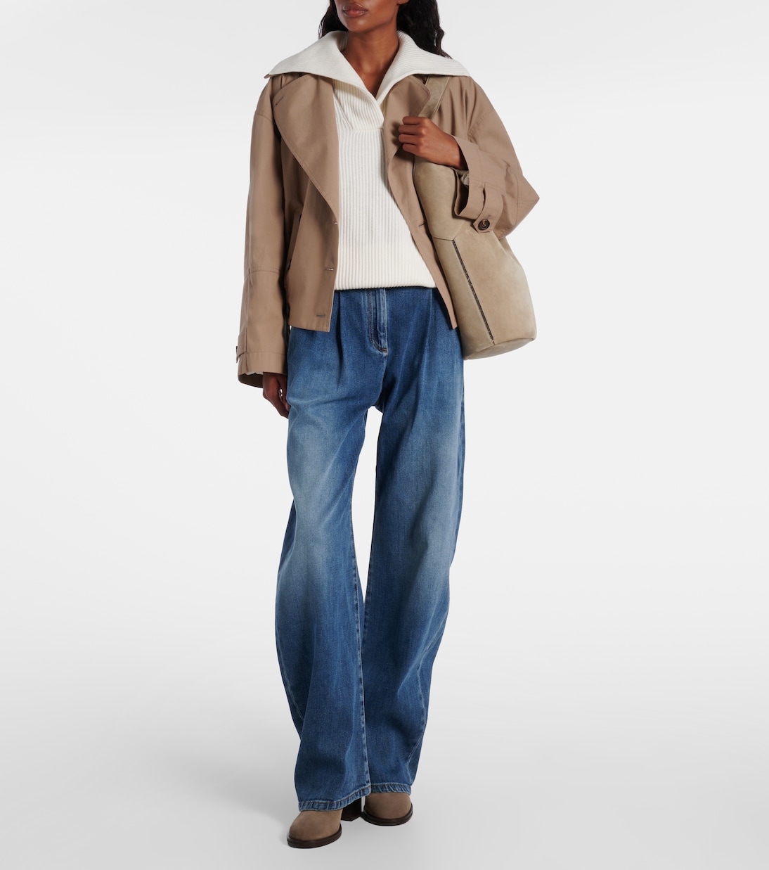 Ankle Boots aus Veloursleder | Brunello Cucinelli