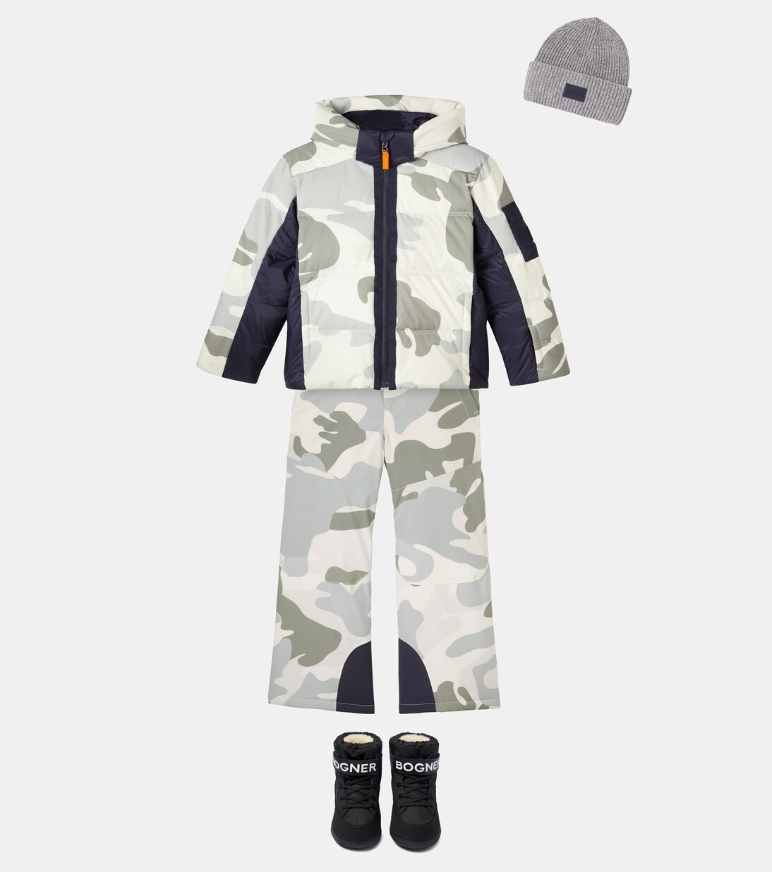Yuki logo camouflage ski salopettes | Bogner Kids