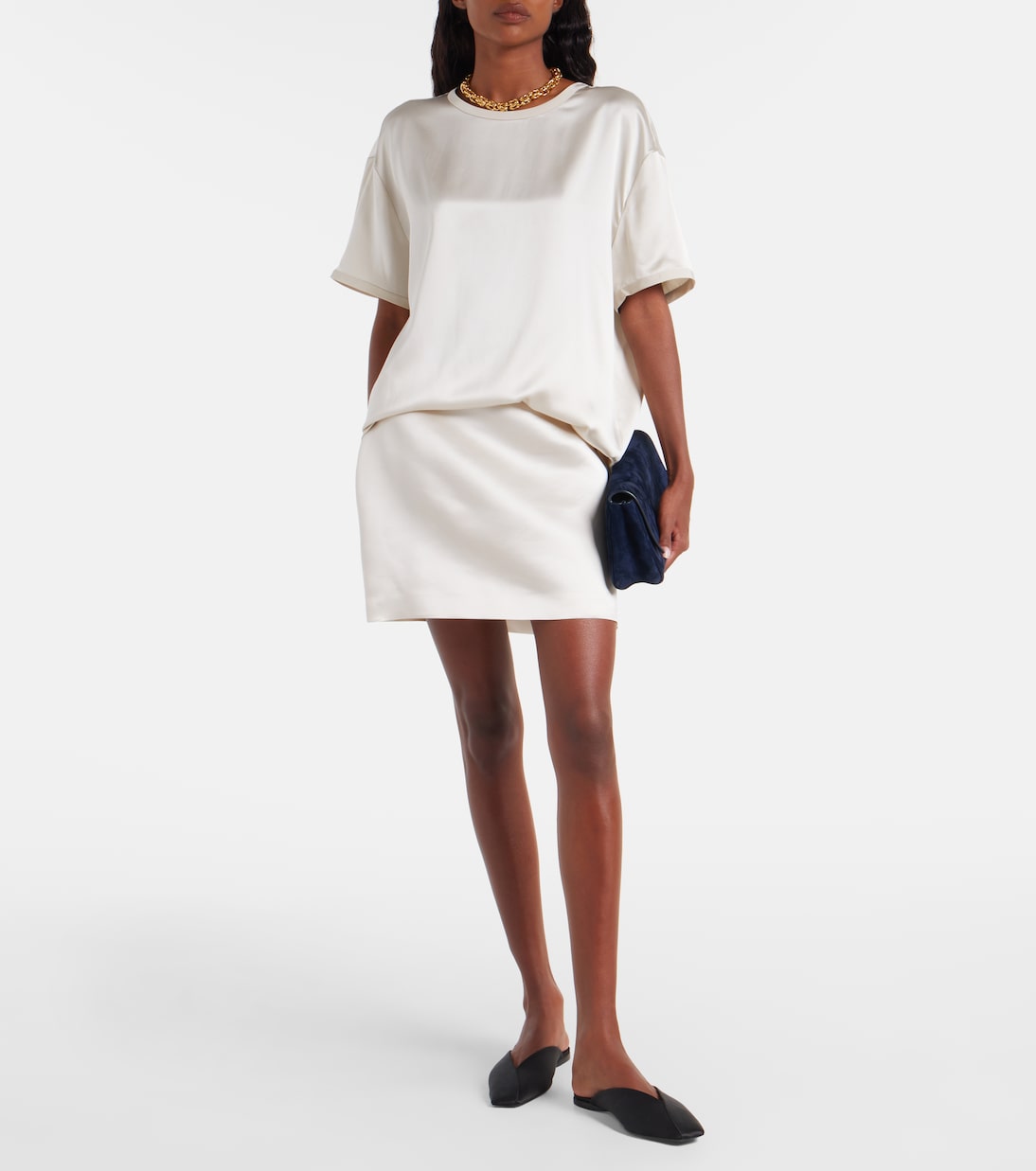 T-Shirt aus Seidensatin | Lisa Yang