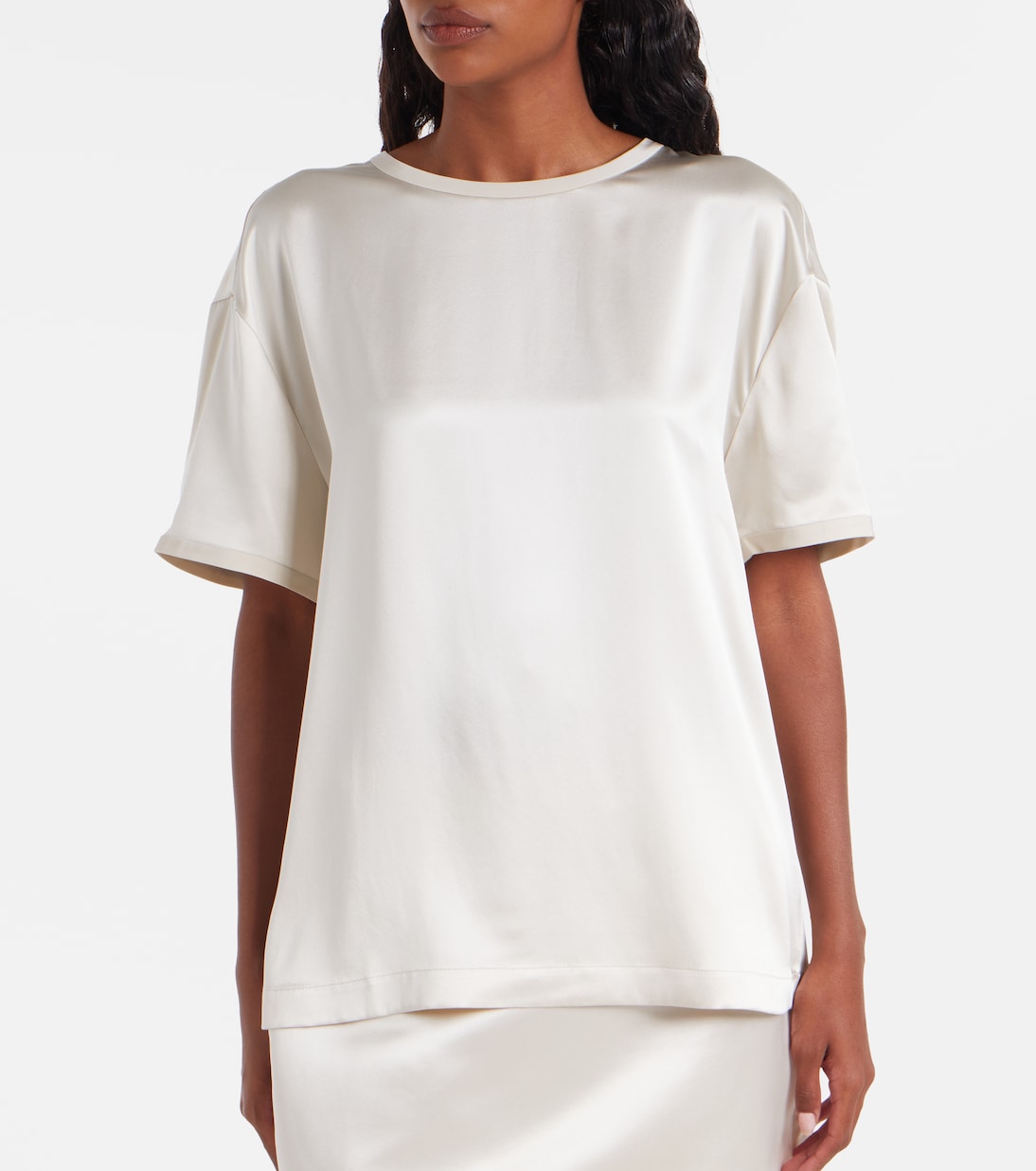 T-Shirt aus Seidensatin | Lisa Yang