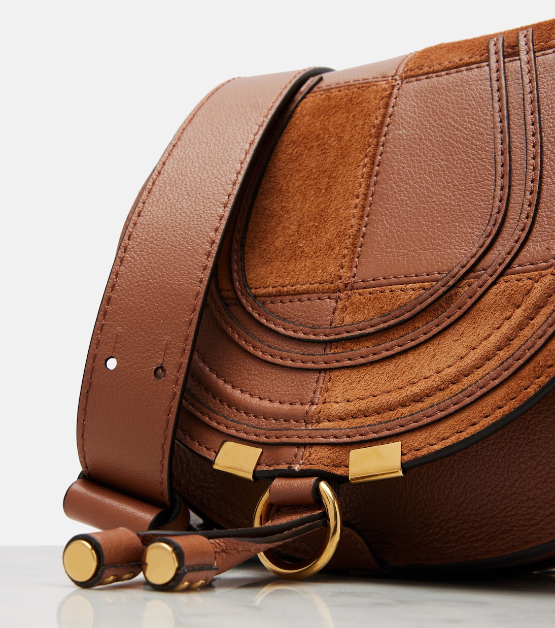 Marcie Small leather and suede crossbody bag | Chloé