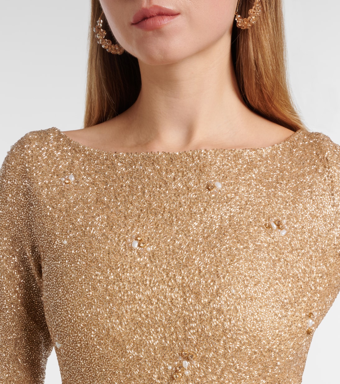 Mae embellished feather-trimmed gown | Clio Peppiatt