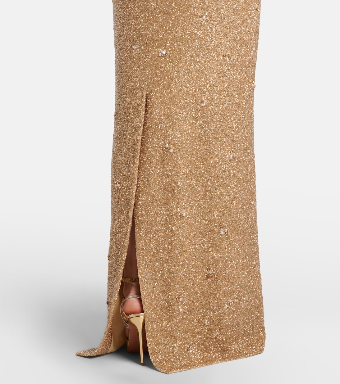 Mae embellished feather-trimmed gown | Clio Peppiatt