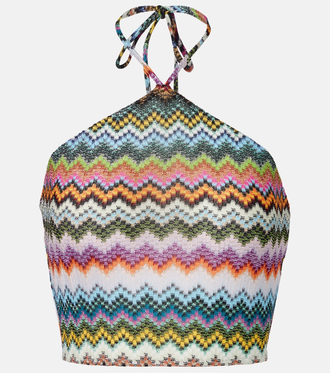 Cropped-Top Zigzag aus Häkelstrick | Missoni