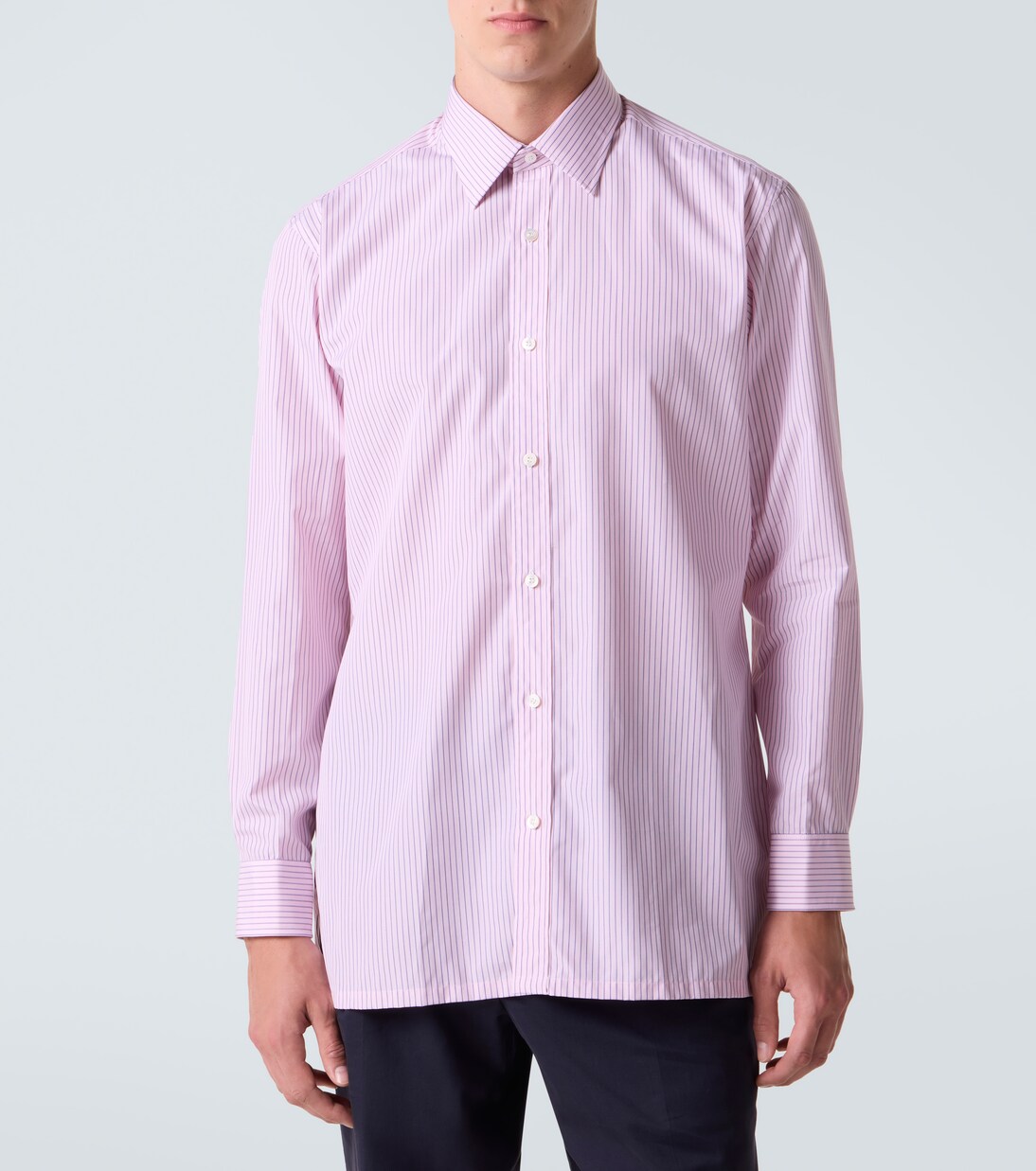 Striped cotton poplin shirt | Charvet