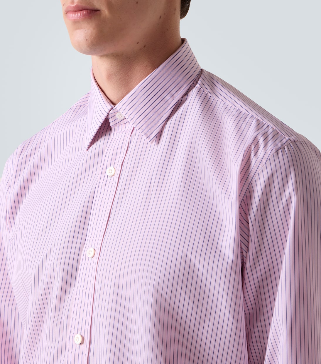 Striped cotton poplin shirt | Charvet