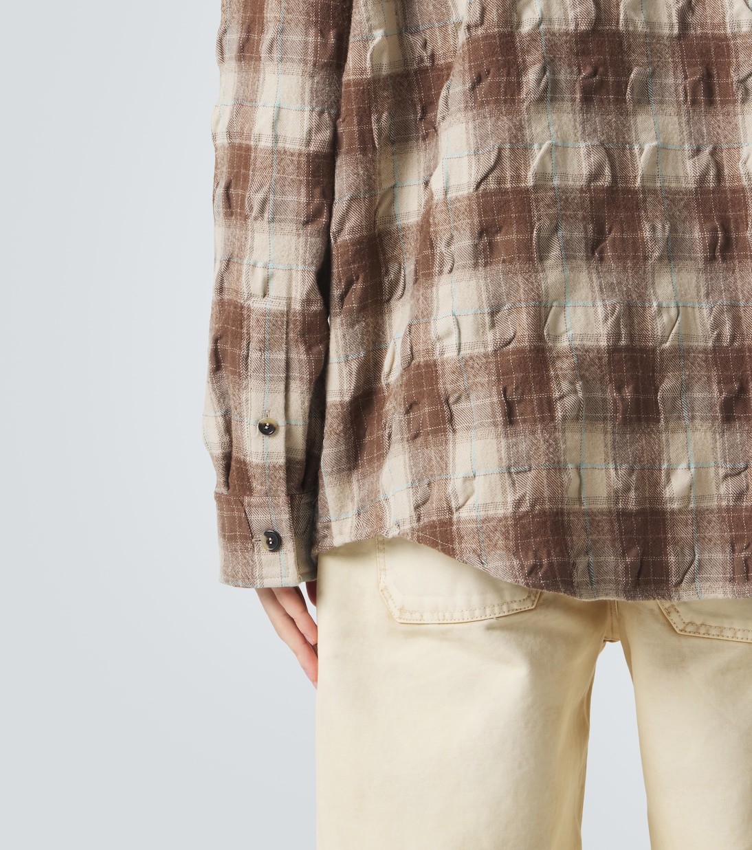 Logo plaid wool and cotton flannel shirt | Loewe