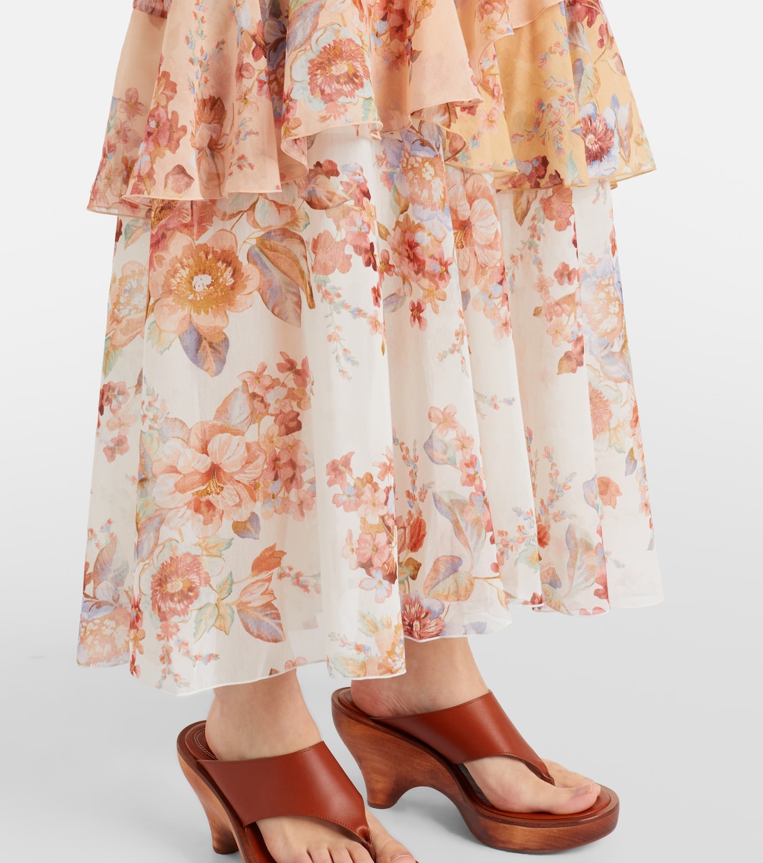 Robe longue Awaken en coton et soie à fleurs | Zimmermann