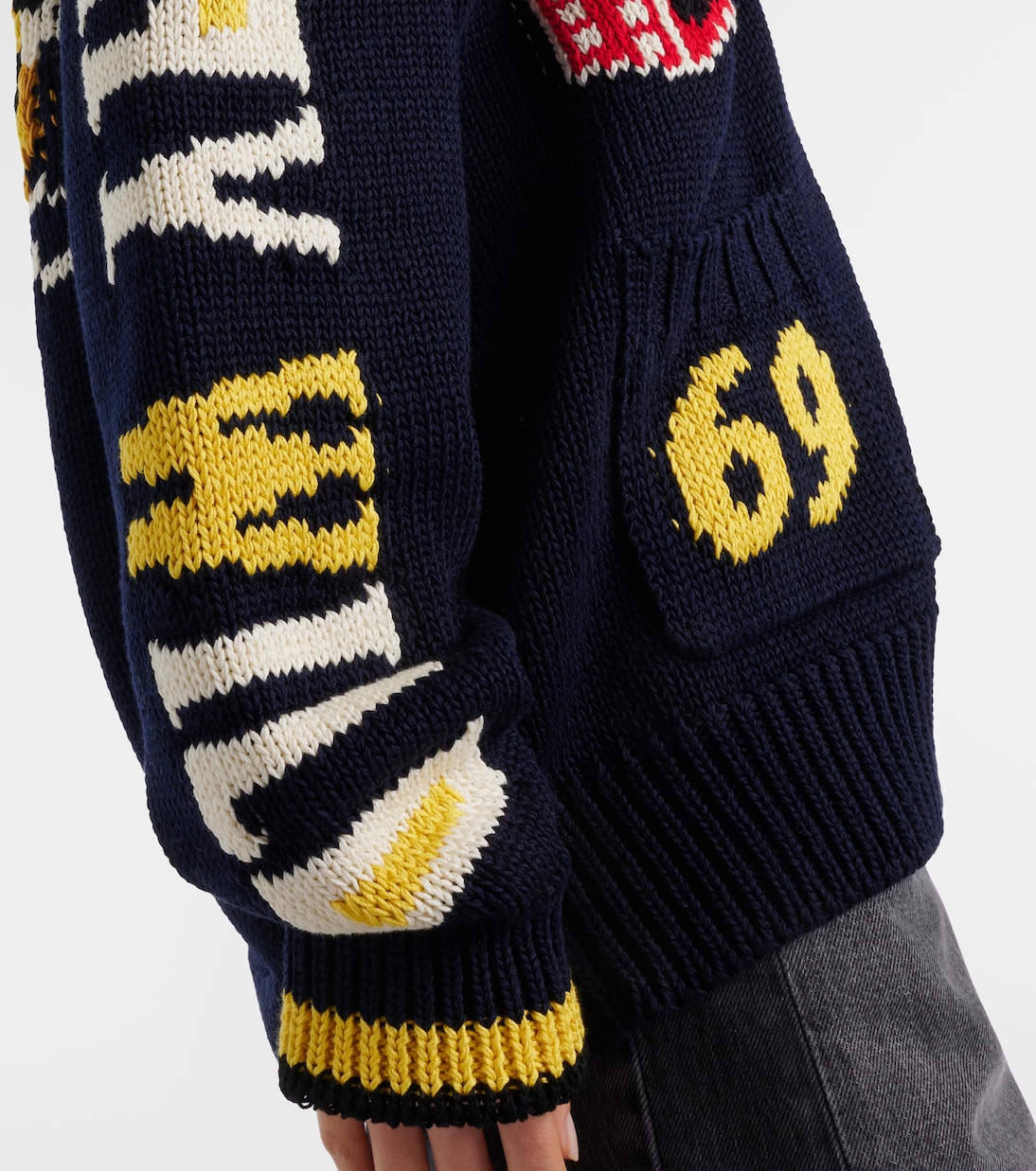 Intarsia cotton zip-up cardigan | Stella McCartney