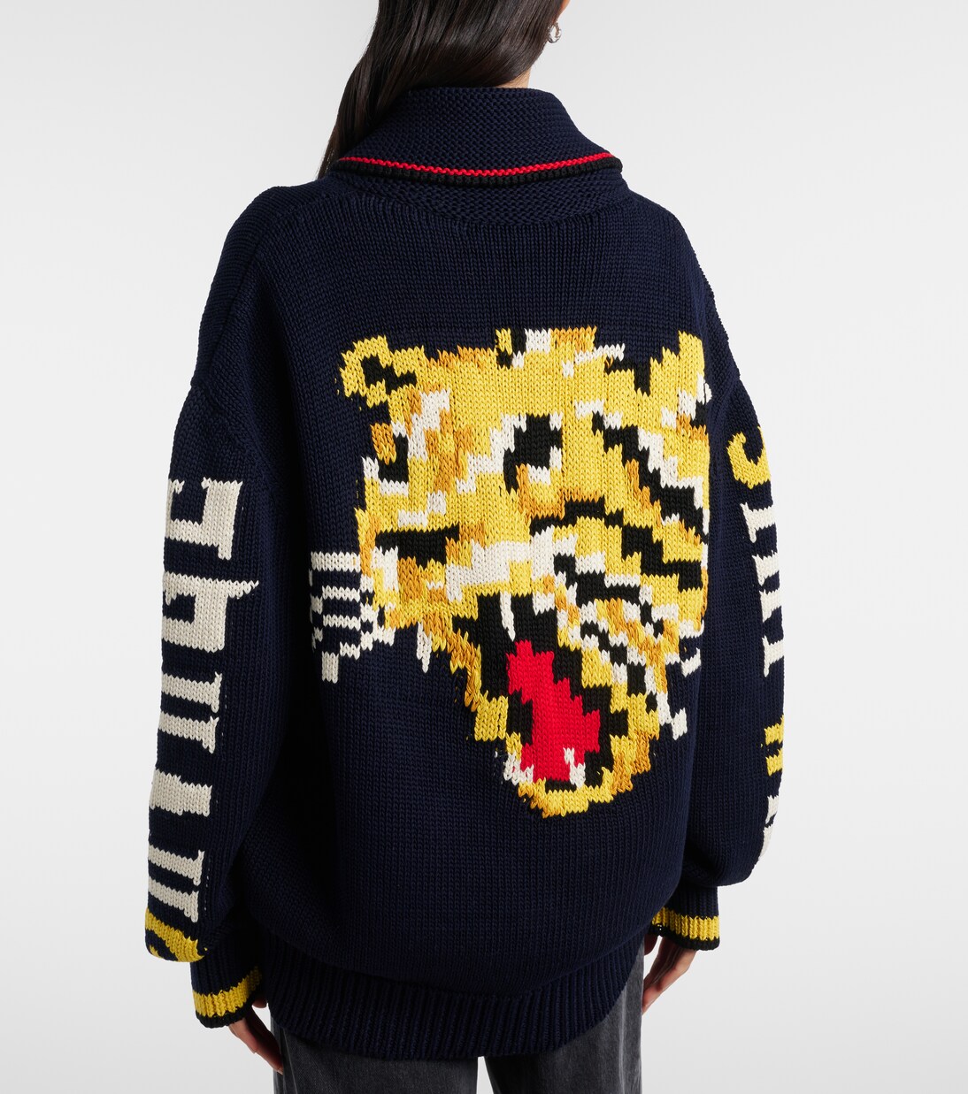 Intarsia cotton zip-up cardigan | Stella McCartney