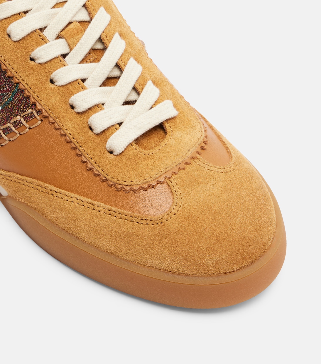 Pegaso suede-trimmed leather sneakers | Etro