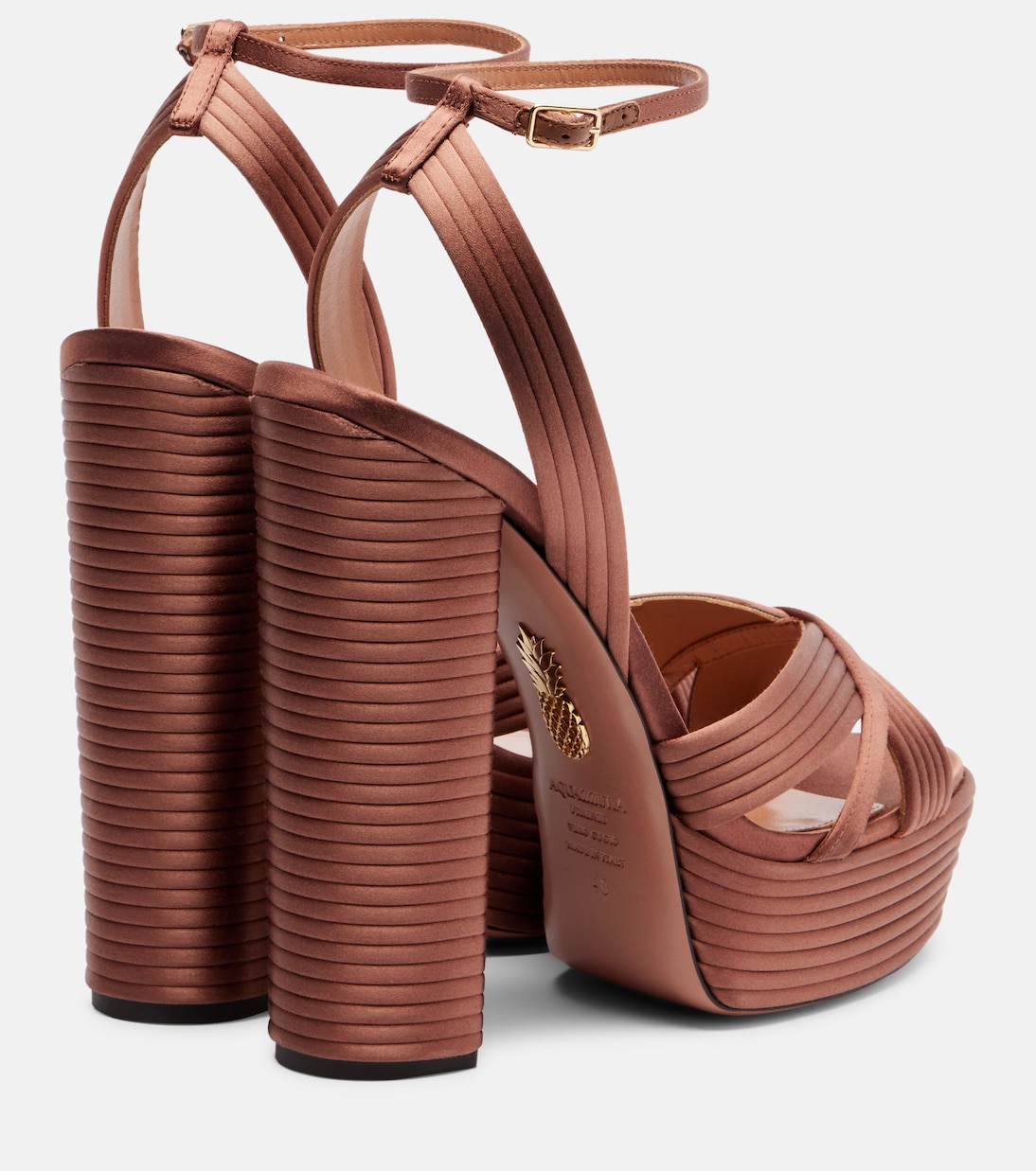 Sandali con plateau Sundance 140 in raso | Aquazzura