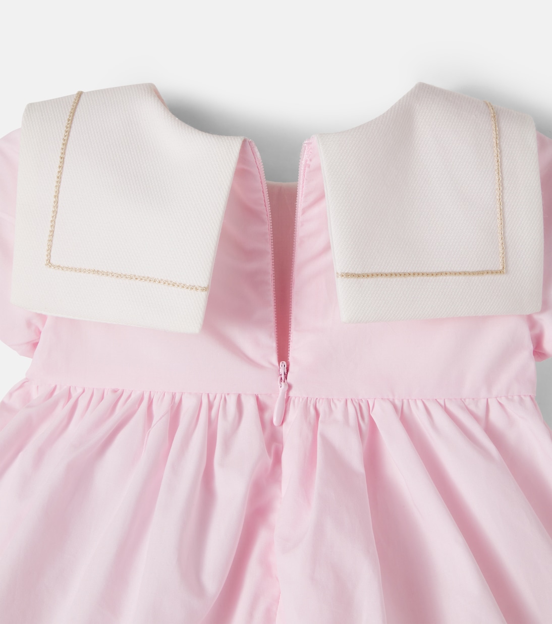 Baby floral-appliqué cotton poplin dress  | Monnalisa