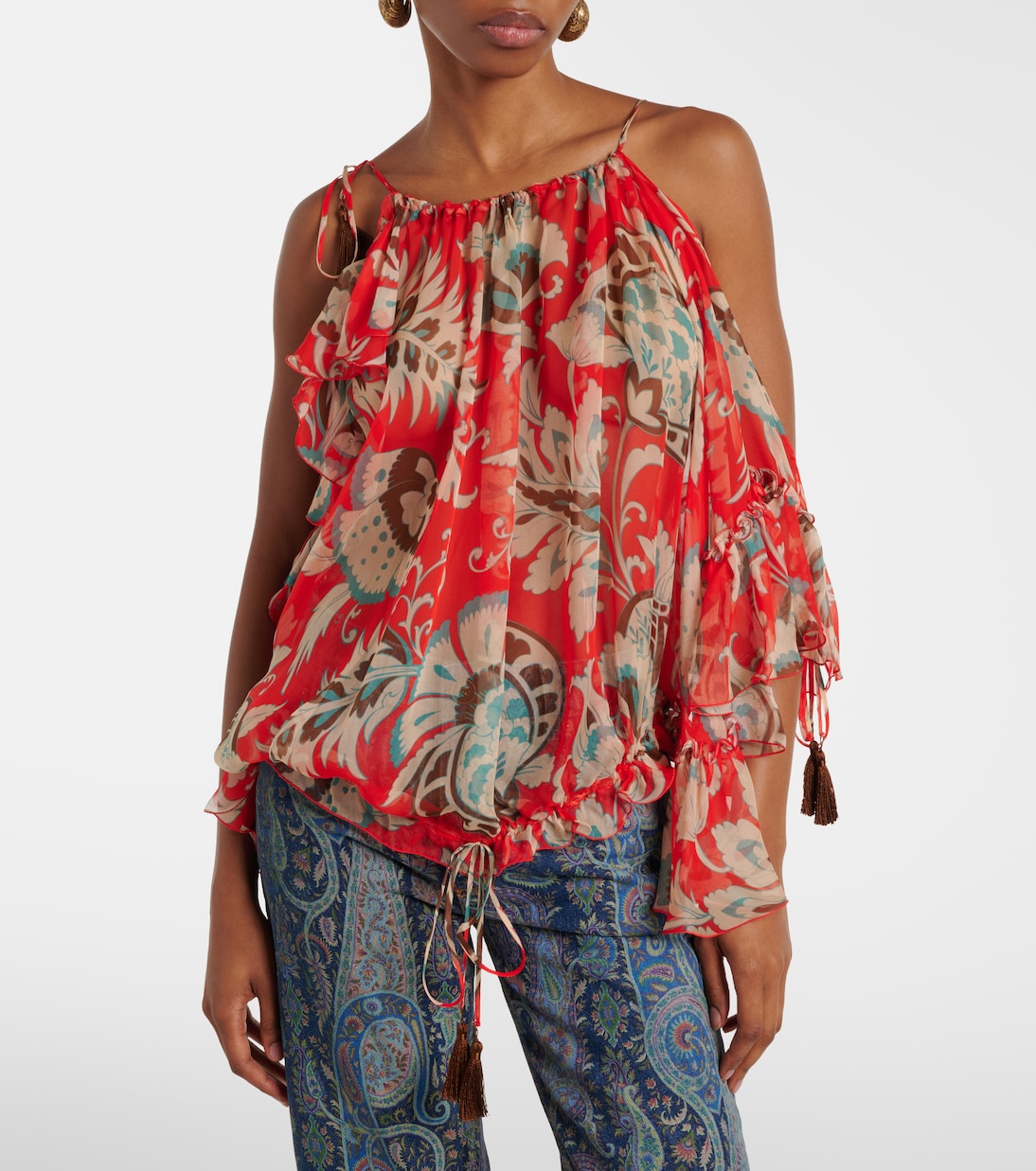 Top aus Seidenchiffon | Etro