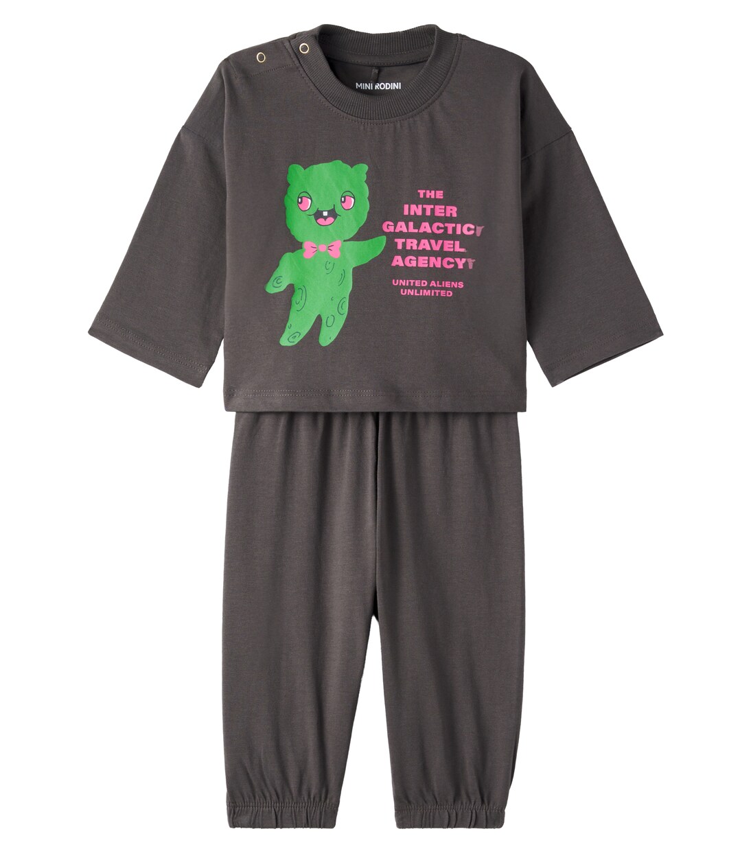 Alien cotton jersey top and sweatpants set | Mini Rodini