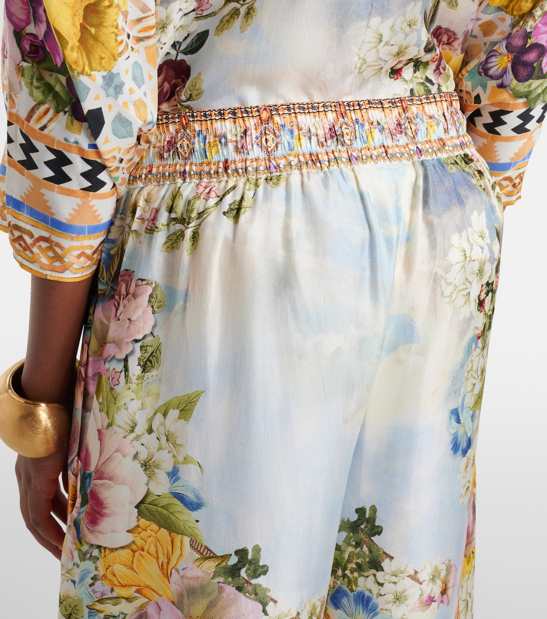 Printed silk wide-leg pants | Camilla