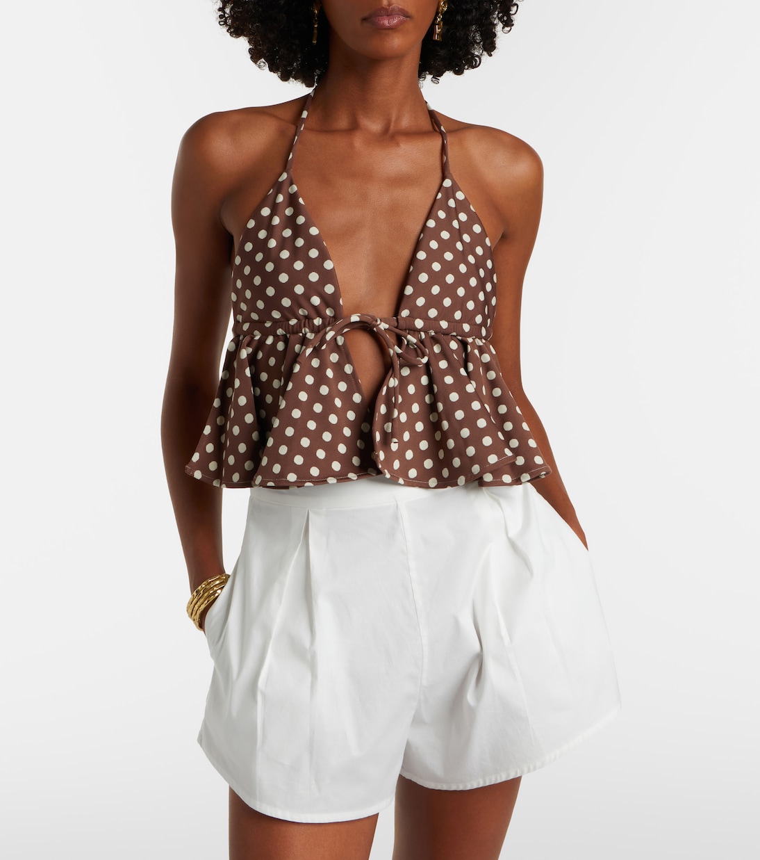 Emma ruffled polka-dot top | Montce
