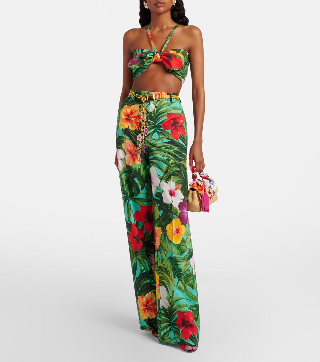 Floral cotton wide-leg pants | Dolce&Gabbana