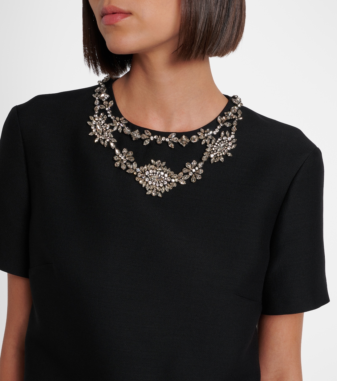 Crepe Couture embellished wool and silk minidress | Valentino