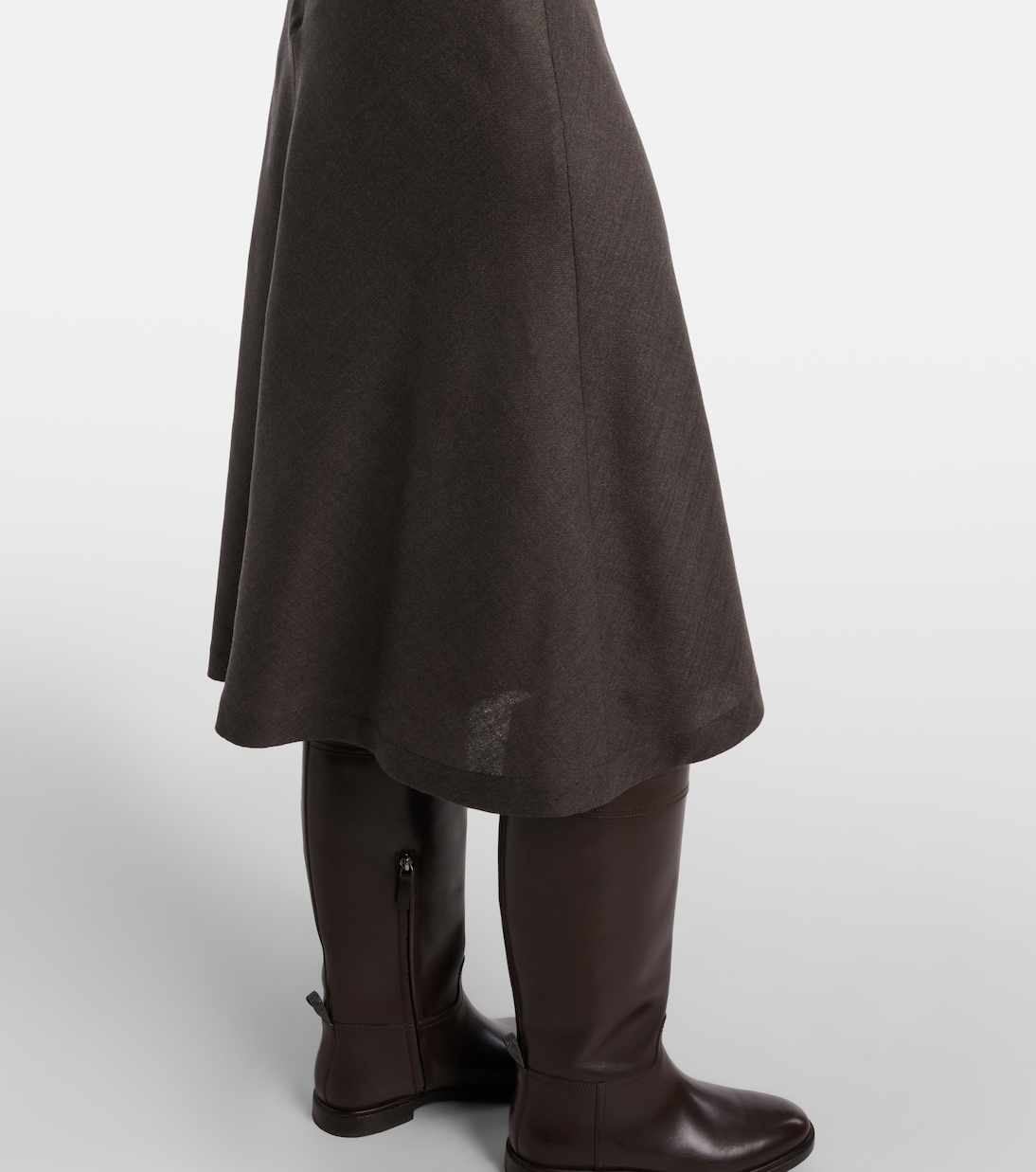 Draped wool-blend midi dress | Brunello Cucinelli
