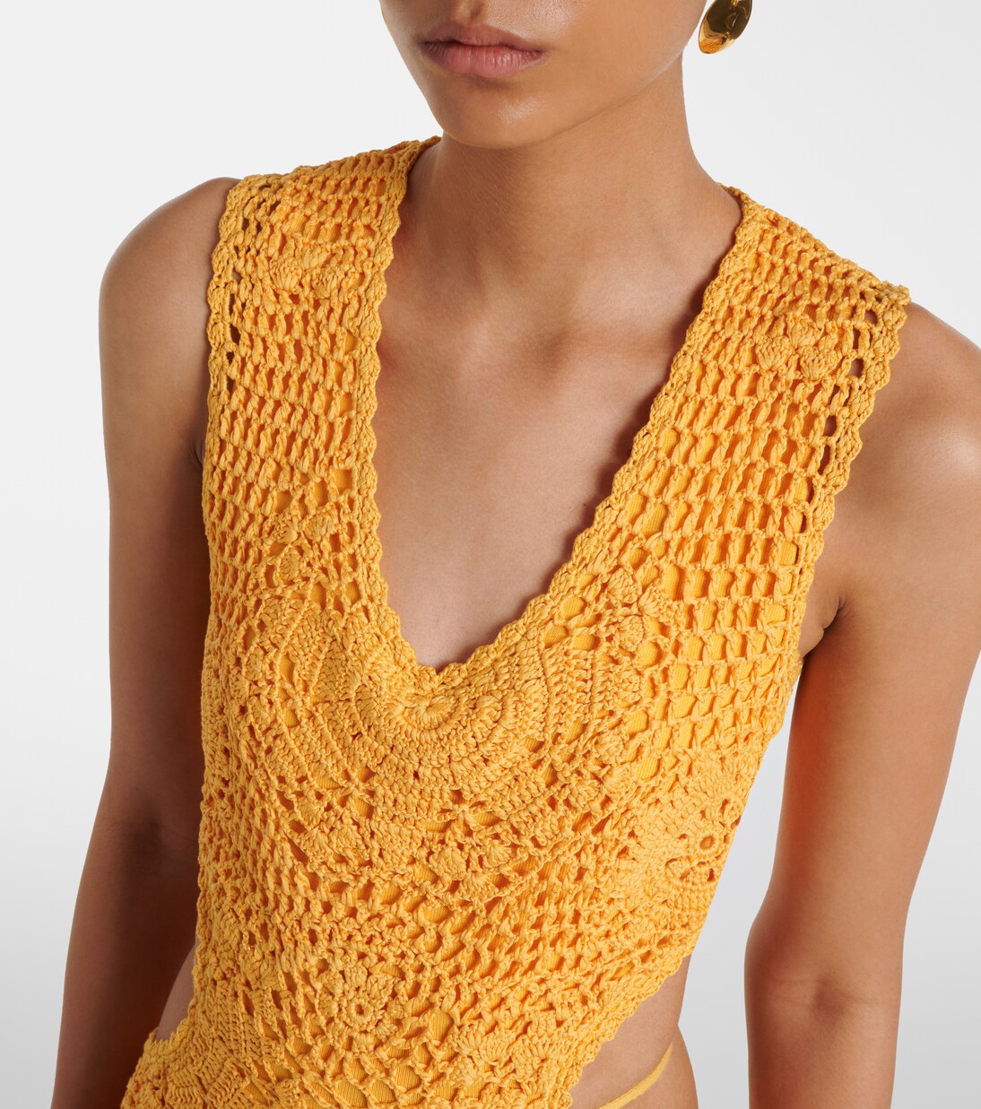 Lyla crochet floral cotton maxi dress | Simkhai