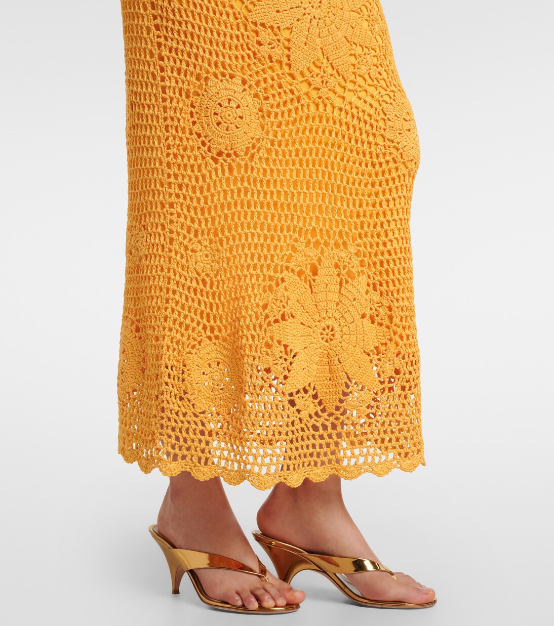 Lyla crochet floral cotton maxi dress | Simkhai